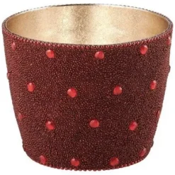Windlicht Madras GiftCompany Perlen rot
