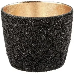 Windlicht Madras GiftCompany Perlen schwarz