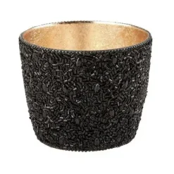 Windlicht Madras GiftCompany Perlen schwarz