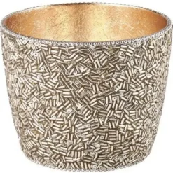 Windlicht Madras GiftCompany Perlen silber