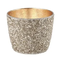 Windlicht Madras GiftCompany Perlen silber