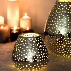 Windlicht Metall Debora Edzard vernickelt