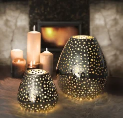 Windlicht Metall Debora Edzard vernickelt