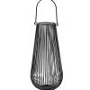 Windlicht Metall Laterne mit Henkel schwarz Höhe 42 cm