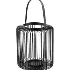 Windlicht Metall Laterne mit Henkel Höhe 29 cm