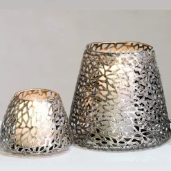 Windlicht Metall silber Purley
