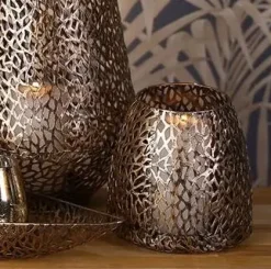 Windlicht Metall Tischlicht Deko Purley antikgold