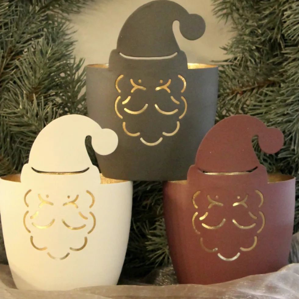 Windlicht Weihnachten MADRAS Weihnachtsmann GiftCompany d 10 cm