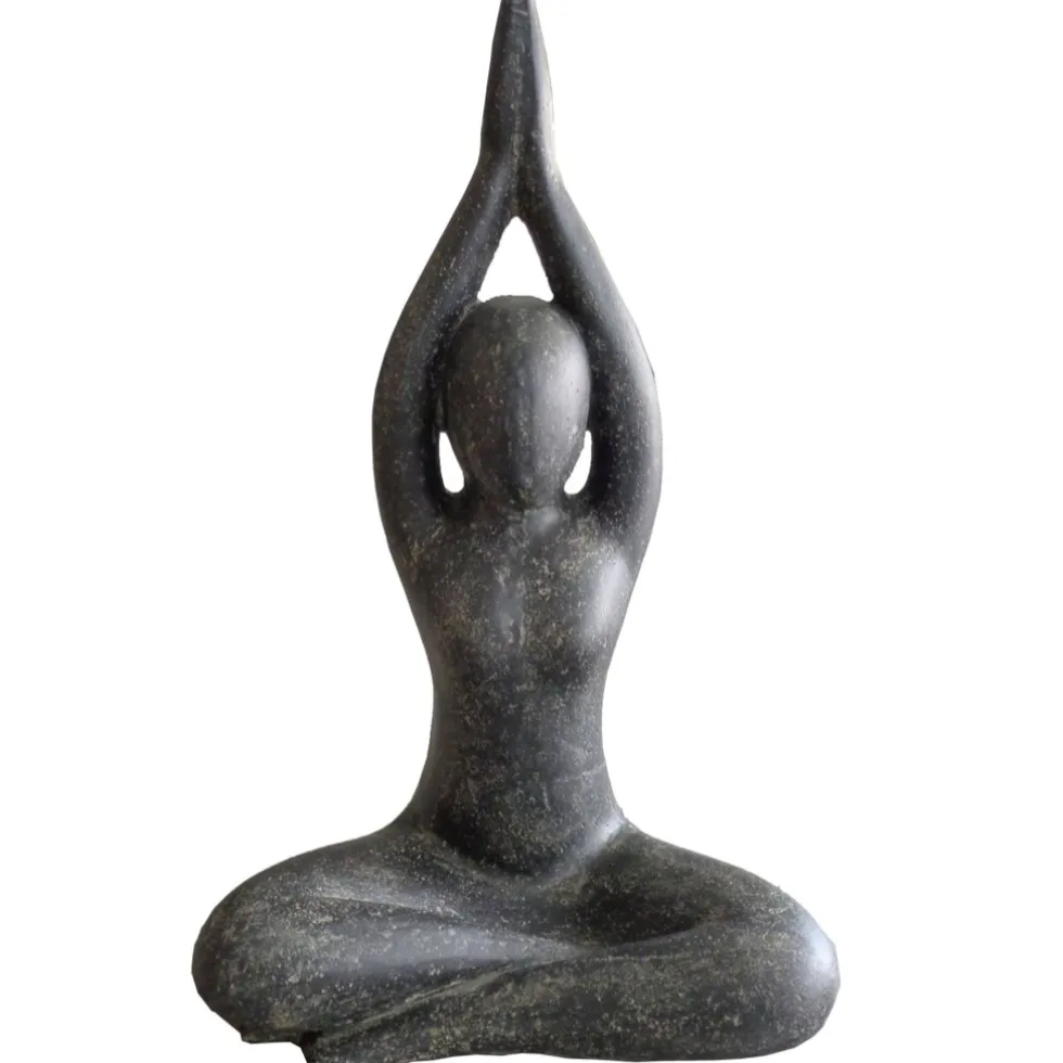 Yoga Garten Statue Amita anthrazit Höhe 80 cm