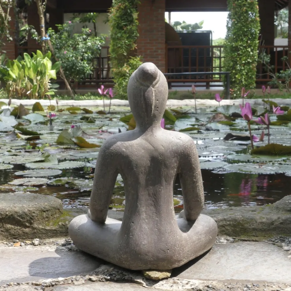 Yoga Garten Statue Sanya anthrazit Höhe 80 cm