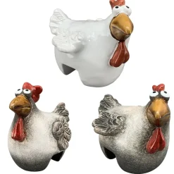 Zaunhocker Keramik Hühner 3er Set