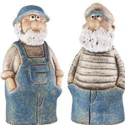 Zaunhocker Keramik Pfostenhocker 2er Set Seemann Albert und Jakob