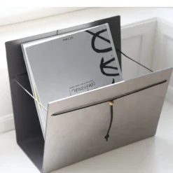 Zeitungsständer Magazin Halter LIND DNA Leder Hippo grey B 38 cm